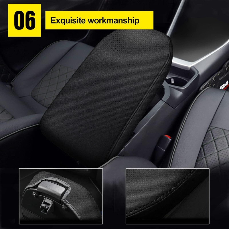 AOMSAZTO Elastic Cloth Armrest for 2013-2018 Toyota RAV4 Black