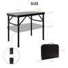 Bingyouth 2FT Small Camping Portable Table, Black Aluminum Frame, Adjustable