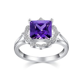 Gifts for Women: Lovans Women's Crystal Promise Birthday Ring Promise Ring Jewelry Gifts, Come with a Ring Measuring Device, Copper