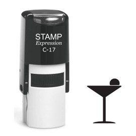 stampexpression - Martini Drink Self Inking Rubber Stamp - Black Ink (A-61332)