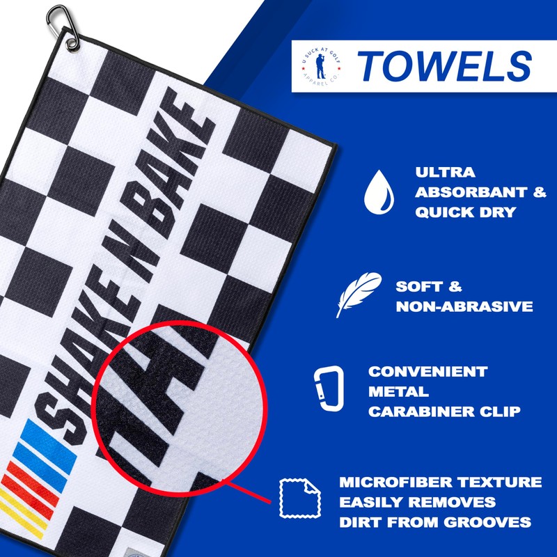 U Suck at Golf Funny Golf Towel for Bag -
