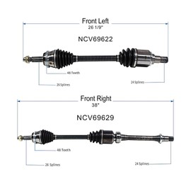 Maxfavor Front CV Axle Shaft Assembly fit for Toyota Camry 2009 2008 2007, 2.4L L4 Automatic Trans Only, CE SE LE XLE Base Models, CV Joint Axle Shaft Front Passenger Driver Side