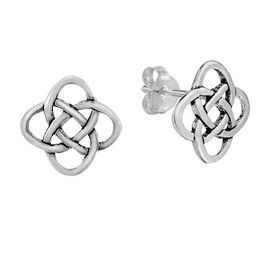 ICYROSE 925 Sterling Silver 12mm Infinity Celtic Knot Stud Earrings (Nickel Free)