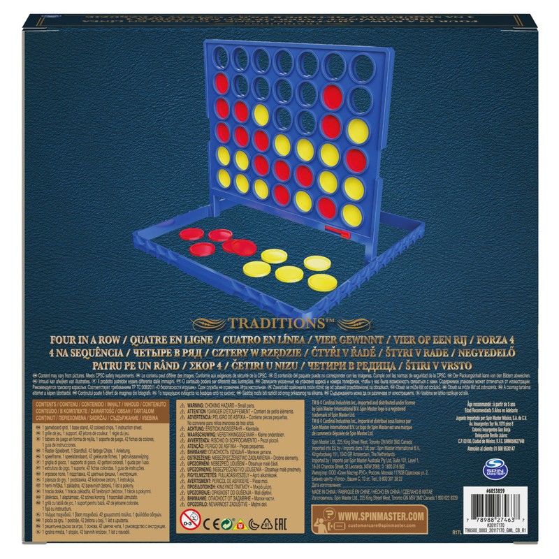 Spin Master Cardinal, Juego de Mesa Cuatro en Línea para