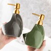 SHIIANN Green Ceramic Soap Dispenser with Sponge Holder – Refillable