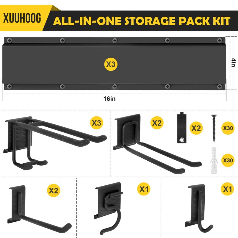 XUUHOOG “48” Adjustable Garage Wall Tool Organizer - Full-length bracket