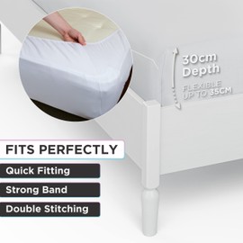 Be4Ever Deep Fitted Sheet Single Bed 135 x 200 x 30cm Jersey Fabric Bed Sheets 100% Cotton Brushed Bed Sheets Wrinkle Resistant Non Iron Easy fit Bedding