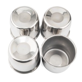 GTownWorks Stainless Steel Center Caps 4.25 inch Push Through for 4.25" Center Bore Truck Trailer Wheels Rims Center Caps, 3.66in Tall, 4 Pack