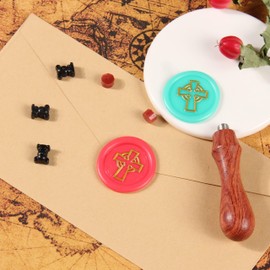 Ychostamp Celtic Cross Sealing Wax Stamp Kit Traditional Celtic Christian Seal Classic Vintage Wax Seal Stamp Great for Embellishment of Envelopes Invitations Wine Packages Gift Wrapping