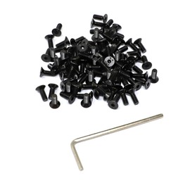 iexcell 100 Pcs M3 x 8 Alloy Steel 10.9 Grade Hex Socket Flat Head Cap Screws Bolts Assortment Kit, Black Oxide Finish