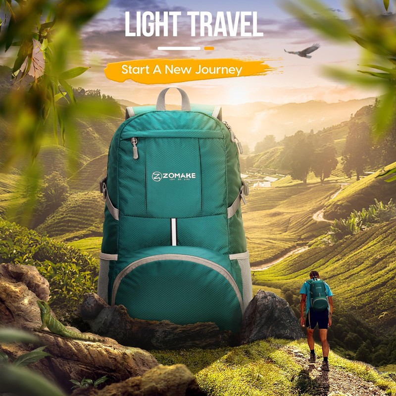 ZOMAKE Lightweight Packable Backpack 35L - Light Foldable Backpacks Water