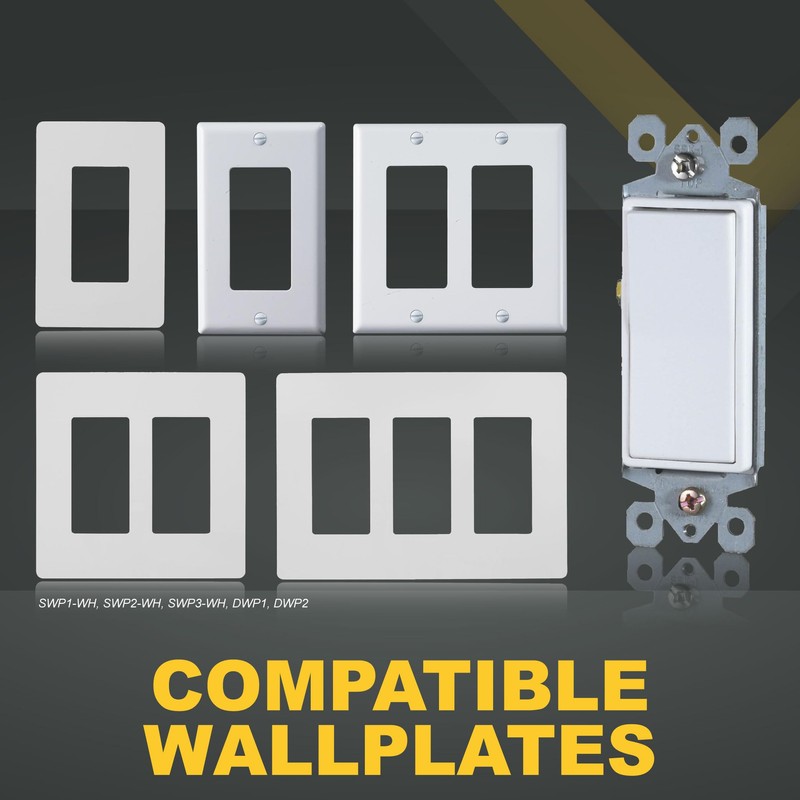 Faith [10-Pack] 3-Way Decorator Paddle Wall Light Switch, 15A 120/277V,