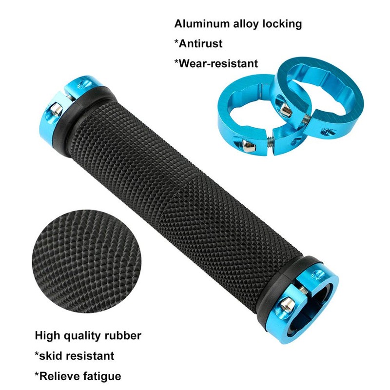 QitinDasen 2 Pairs Bike Handlebar Grips, Non-Slip Rubber Bicycle Handle