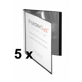 Presentation Display Book A4 20 Pockets Black Economy Pack of 5