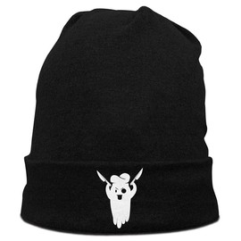 Cute Ghost-Chef Beanie Hats for Men Women Unisex Winter Warm Slouchy Knit Skull Caps Soft Head Hat Cotton Skull Cap Black
