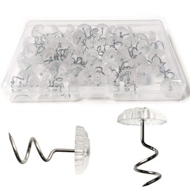 TTSAM Twist Pins with Clear Heads, Ideas Bedskirt Pins for Holds Bedskirts, Drapes, Slipcovers and Other Fabric and Materials Securely in Place(Pack of 50)
