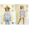 King Cole 5425 Knitting Pattern Girls Easy Knit Jumpers in