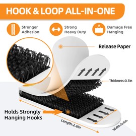 Summerbrite Picture Hanging Strips Heavy Duty, Damage Free Hanging Picture Hangers, Picture Hanging Kit, Hanging Hooks Without Nails, Adhesive Tape Wall Strips for Christmas 40-Pairs(80 Strips)