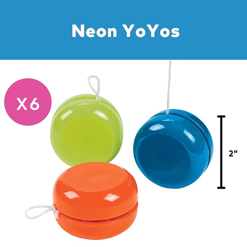 Neon YoYos - 6 Pieces