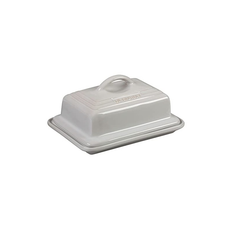 Le Creuset Stoneware European Butter Dish, White