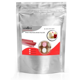 Luxofit Whey Eiweiß Pulver, Proteinpulver mit L-Carnitin, fruchtiger Geschmack, geeignet für Muskelaufbau, schnelle und einfache Zubereitung, Made in Germany (200 g, Rhabarber)