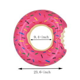 Topfunyy 2 Pack 23.6-inch Donut Pool Floats Inflatable Swimming Rings Tubes for Swimming, Swim Raft, Summer Beach Games, Party Decoration