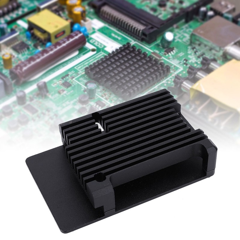 Motherboard Shell Box Black Aluminium Alloy Fit for RaspberryPi 3
