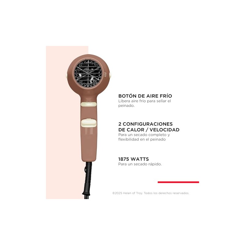 Revlon Secadora Ligera de 1875 W, Moka y Rosa