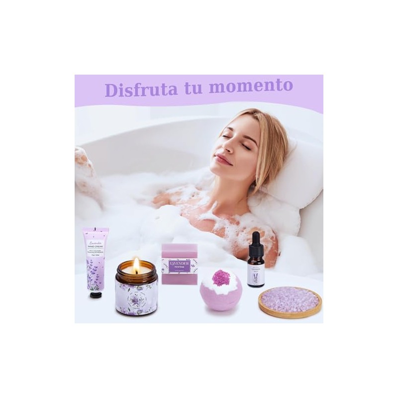 Regalos de Cumpleaños para Mujeres, Set de baño de lavanda