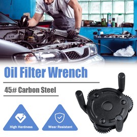Mesee Heavy Duty Round 3 Jaw Oil Filter Wrench Universal Adjustable Two-Way Oil Filters Remover Tool Vehicle Spanner Repairing Wrench Removeing 3-3/4" to 5-1/4" Oil Filter from Car Truck Motorcycle