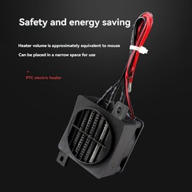 Snblzhef Insulated 12V 50W PTC Fan Heater Constant Temperature Heater Conductive Type with Fan Insulation Heater