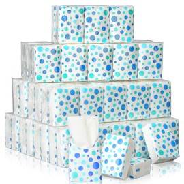 100 Pack Pocket Tissues Travel Packs Bulk 1000 Sheet Small Tissues Pocket Packs 3 Ply Mini Travel Size Tissue Packs Individual Tissue Packs (Polka Dot)