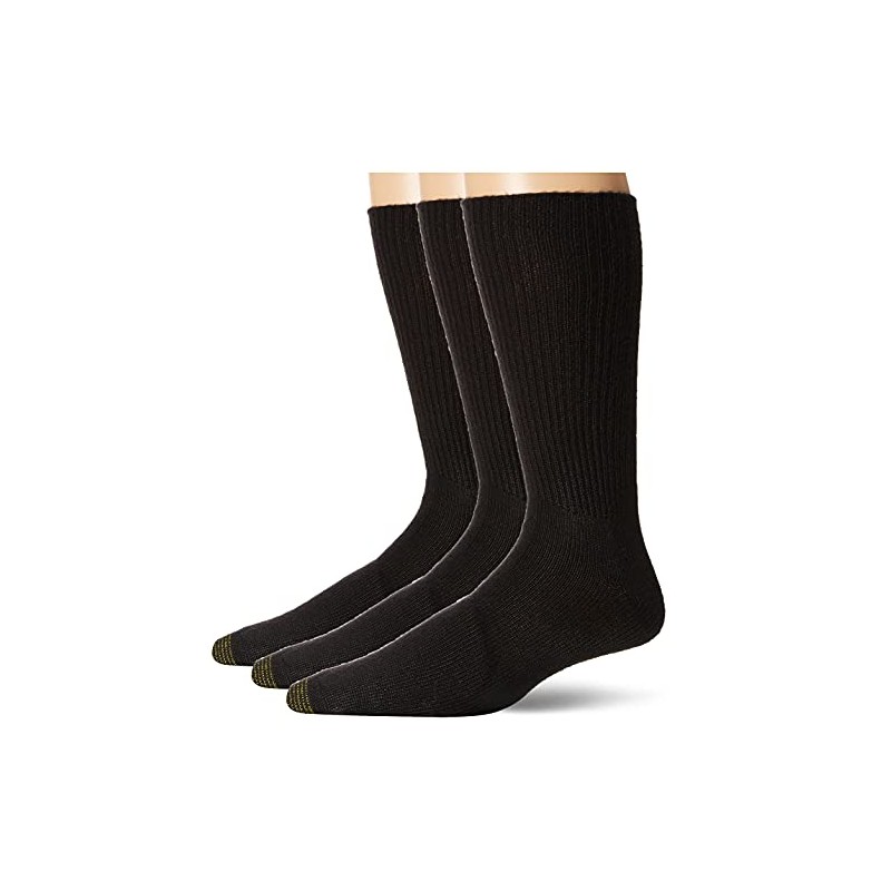 Gold Toe Calcetines Fluffies Crew para hombre, varios pares, Negro