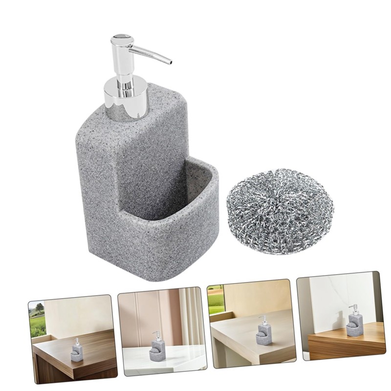 CAXUSD Multi-use Dish Soap Dispenser Sponge Holder for Kitchen Bathroom