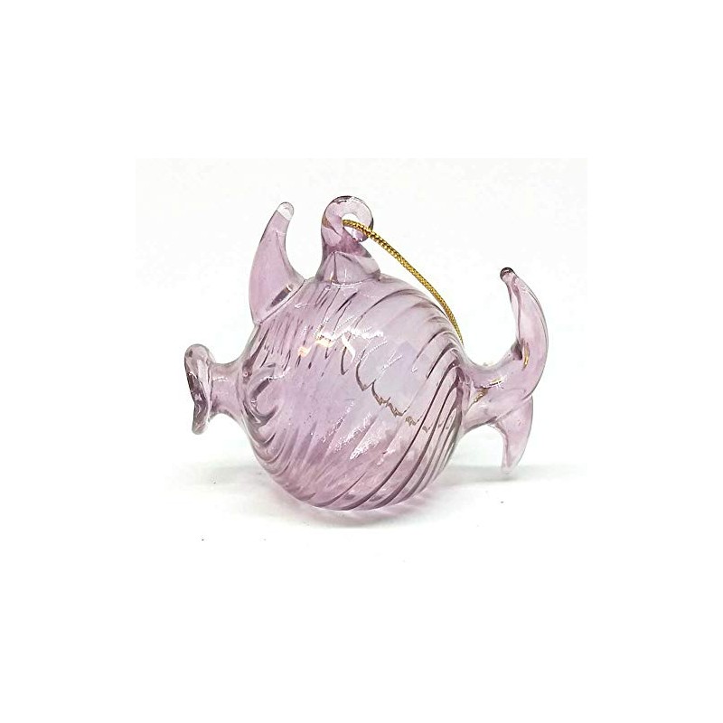 Blown Glass Fish Ornament (Purple, 2 INCH)