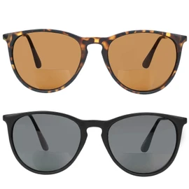 Yogo Vision Gafas de sol bifocales para hombres y mujeres, 2 unidades, protección UV400, unisex, para lectores de sol, La Habana Negra/Marrón, 57-20-140