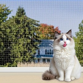 Cat Balcony Net, Cat Netting for Balcony, Nylon Pet Mesh Fence for Dogs & Cat, Cat Netting Anti-Fall Mesh Fence for Terrace Window Roof (26.2 x 9.8 FT)