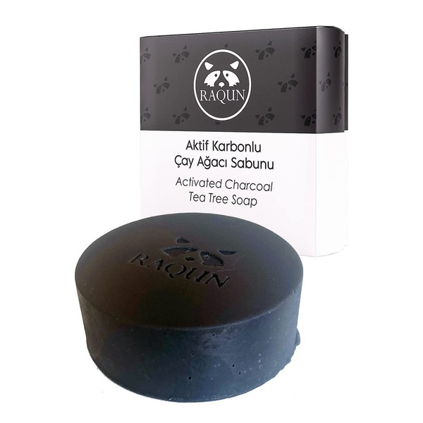 Raqun Doğal Aktif Karbonlu Çay Ağacı Sabunu (110 gr)