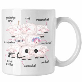 Trendation - Lustige Schaf Tasse Geschenk Wortspiele Witziger Humor Schafhirte Geschenkidee (Weiß)
