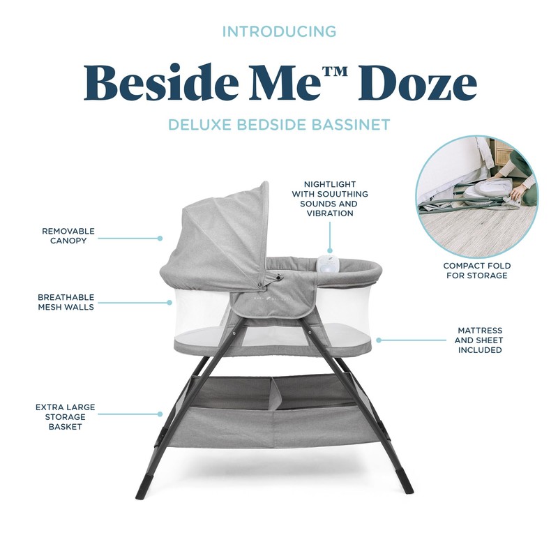 Baby Delight Beside Me Doze Deluxe Baby Bassinet, Bedside Sleeper,