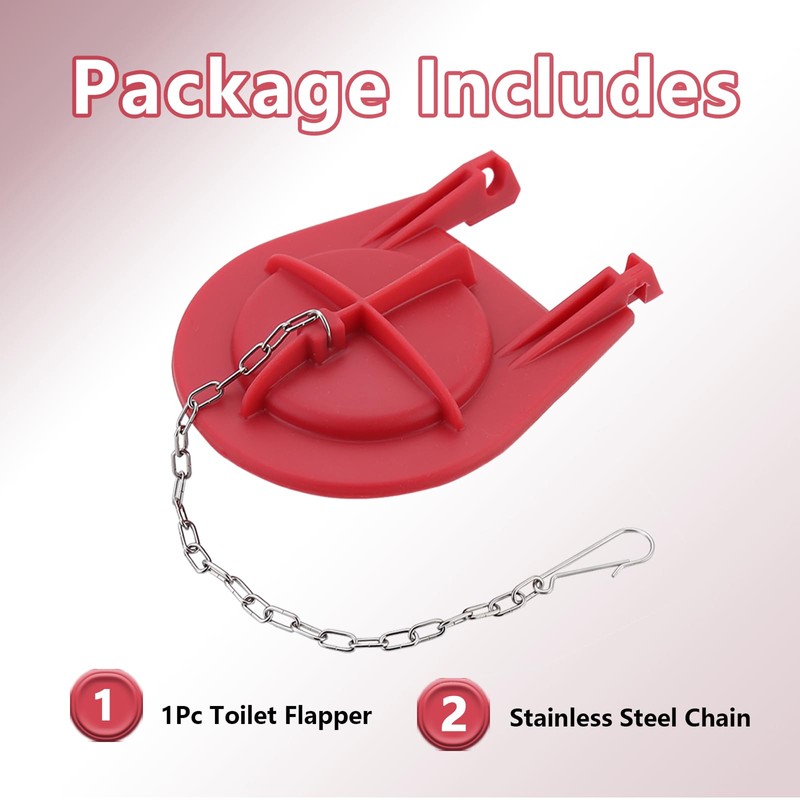 3.5 inch Red Silicone Toilet Flapper Replacement for Kohler GP1039444