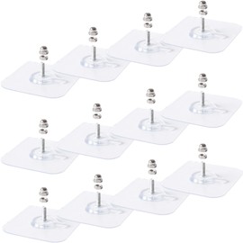 LAJAR 12pcs Adhesive Wall Screws Hanging Nails, Screw Stickers for Hanging Shelves, Shower, Kitchen (12mm)