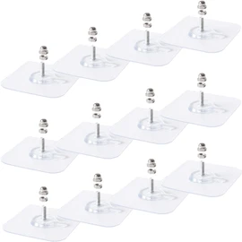 LAJAR 12pcs Adhesive Wall Screws Hanging Nails, Screw Stickers for Hanging Shelves, Shower, Kitchen (12mm)