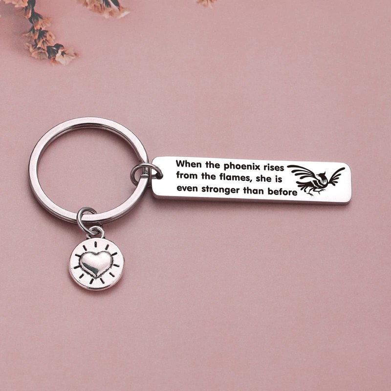 JIUSHUN Phoenix Bird Keychain Phoenix Gifts Bird Lover Keychain Motivational