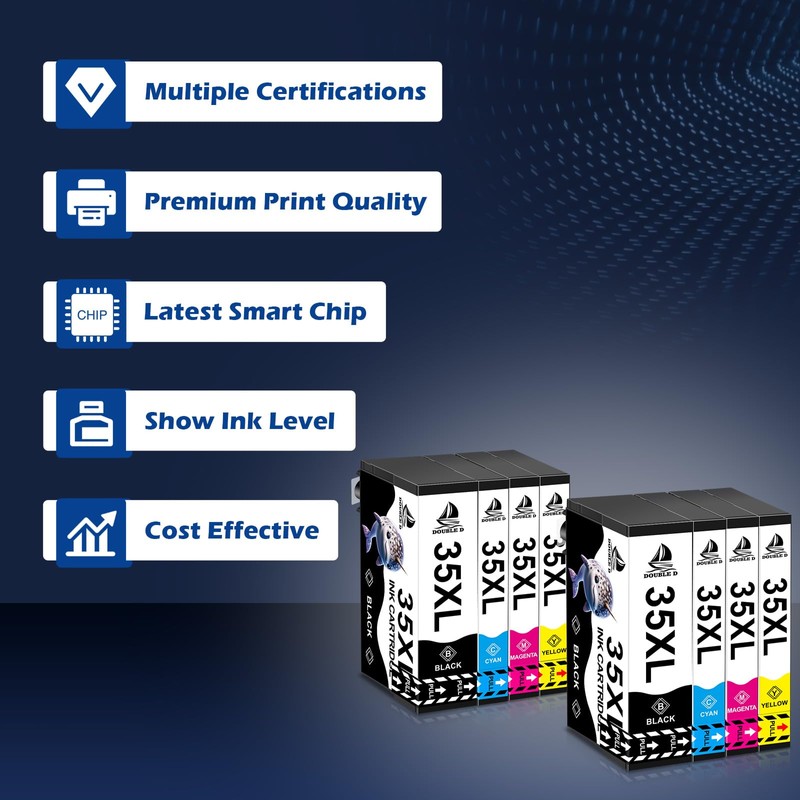 DOUBLE D 35XL Multipack for Epson 35XL Compatible with Epson