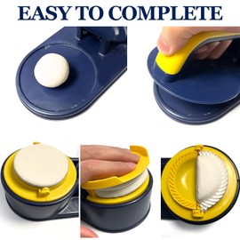 3 In 1 Dumpling Maker Press Kitchen Empanada Maker Press Baozi Mold Manual Bun Baking Pastry Dumpling Skin Wrapper Mould for Empanada, Ravioli, Pierogi, Hand Pie (White)