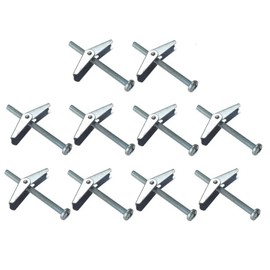 TERF® M5 X 50mm Wing Spring Toggle Bolt With Machine Screw for Plasterboard Hollow Wall and Door Fixings - Pack of 10
