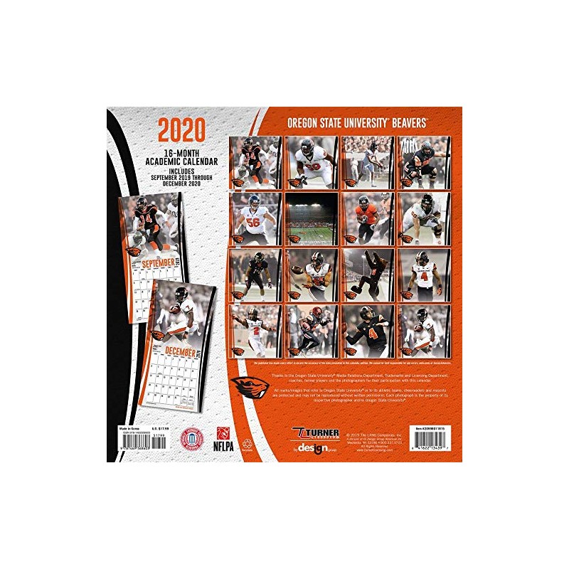 Oregon State University Beavers 2020 Calendar