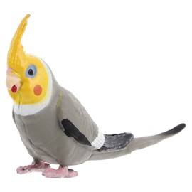 Toddmomy Cockatiel Ornaments Small Collectible Simulation Figure Bird Decoration Bird Nautical Bird Sculpture Parrot Animal Toy Parrot Toy Artificial Birds PVC Grey