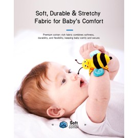 Infinno Baby Wrist Rattle Socks and Foot Finder Set, Perfect Baby Toys for 0-12 Months Newborn Boys and Girls As Shower Gifts, Garden Bug Series